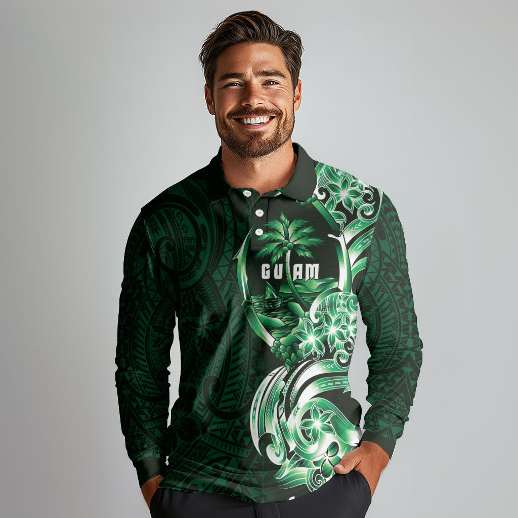 Betde Guam Chamorro Long Sleeve Polo Shirt Guahan Seal Tattoo LT14 - Polynesian Pride