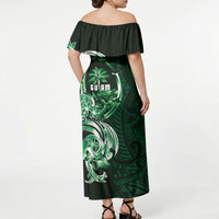 Betde Guam Chamorro Off Shoulder Maxi Dress Guahan Seal Tattoo LT14 - Polynesian Pride