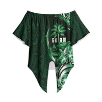 Betde Guam Chamorro Off Shoulder Wrap Waist Top Guahan Seal Tattoo LT14 Green - Polynesian Pride