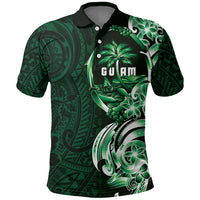 Betde Guam Chamorro Polo Shirt Guahan Seal Tattoo LT14 Green - Polynesian Pride