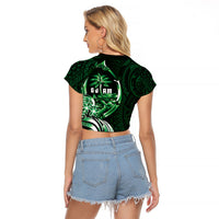 Betde Guam Chamorro Raglan Cropped T Shirt Guahan Seal Tattoo LT14 - Polynesian Pride