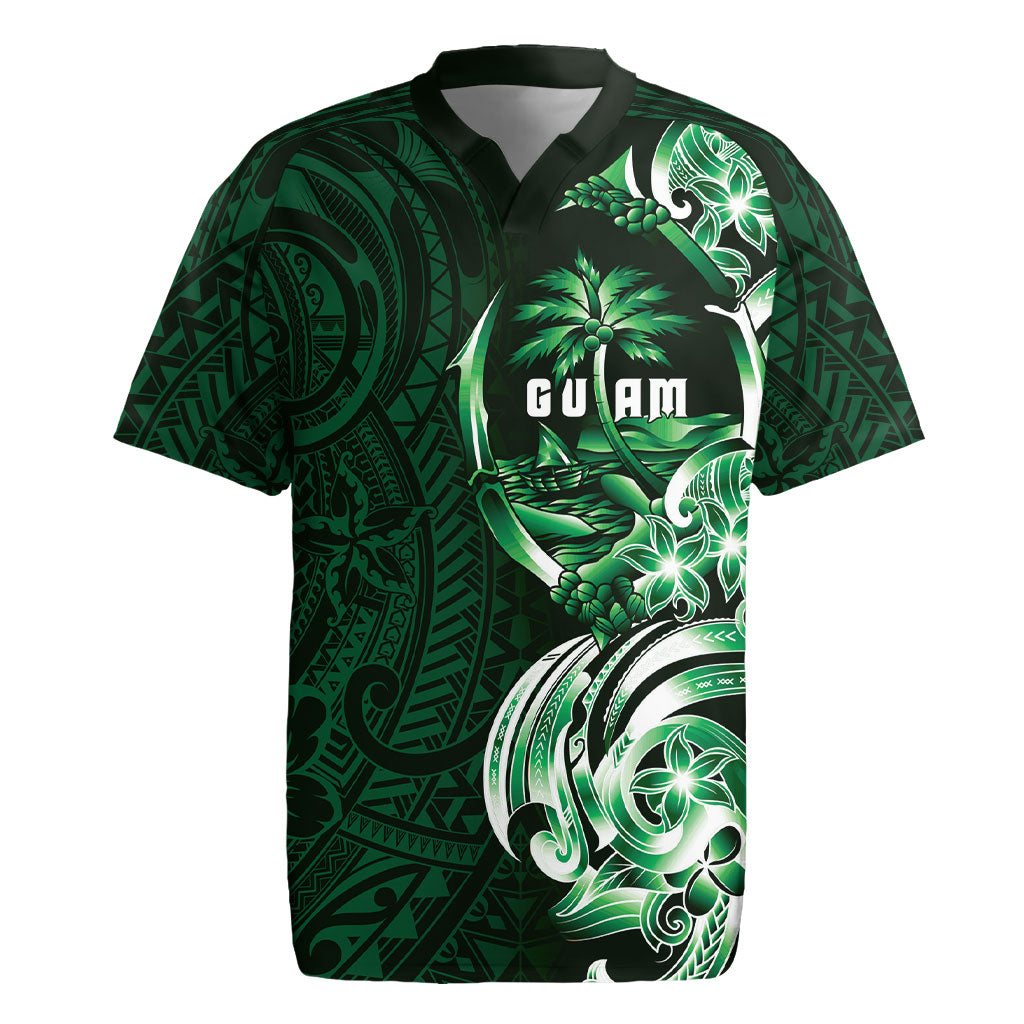 Betde Guam Chamorro Rugby Jersey Guahan Seal Tattoo LT14 Green - Polynesian Pride