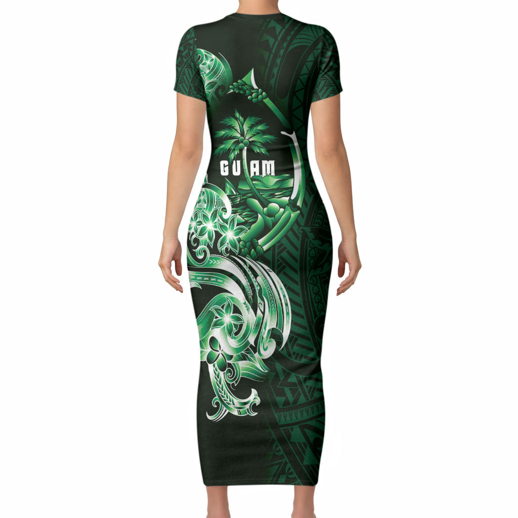 Betde Guam Chamorro Short Sleeve Bodycon Dress Guahan Seal Tattoo LT14 - Polynesian Pride