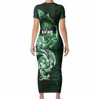 Betde Guam Chamorro Short Sleeve Bodycon Dress Guahan Seal Tattoo LT14 - Polynesian Pride
