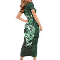 Betde Guam Chamorro Short Sleeve Bodycon Dress Guahan Seal Tattoo LT14 - Polynesian Pride