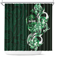Betde Guam Chamorro Shower Curtain Guahan Seal Tattoo LT14 Green - Polynesian Pride