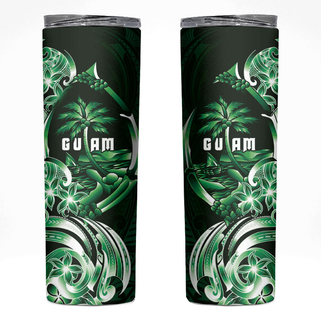 Betde Guam Chamorro Skinny Tumbler Guahan Seal Tattoo LT14 Green - Polynesian Pride