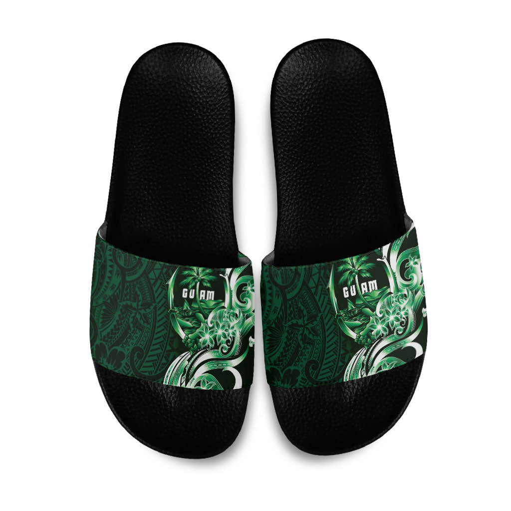 Betde Guam Chamorro Slide Sandals Guahan Seal Tattoo LT14 Green - Polynesian Pride