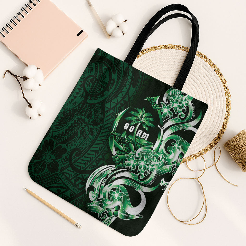 Betde Guam Chamorro Tote Bag Guahan Seal Tattoo LT14 Black Strap One Size Green - Polynesian Pride