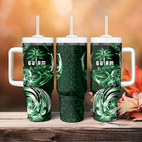 Betde Guam Chamorro Tumbler With Handle Guahan Seal Tattoo LT14 - Polynesian Pride