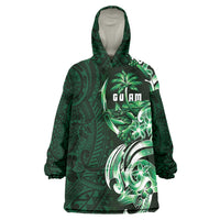 Betde Guam Chamorro Wearable Blanket Hoodie Guahan Seal Tattoo LT14 One Size Green - Polynesian Pride