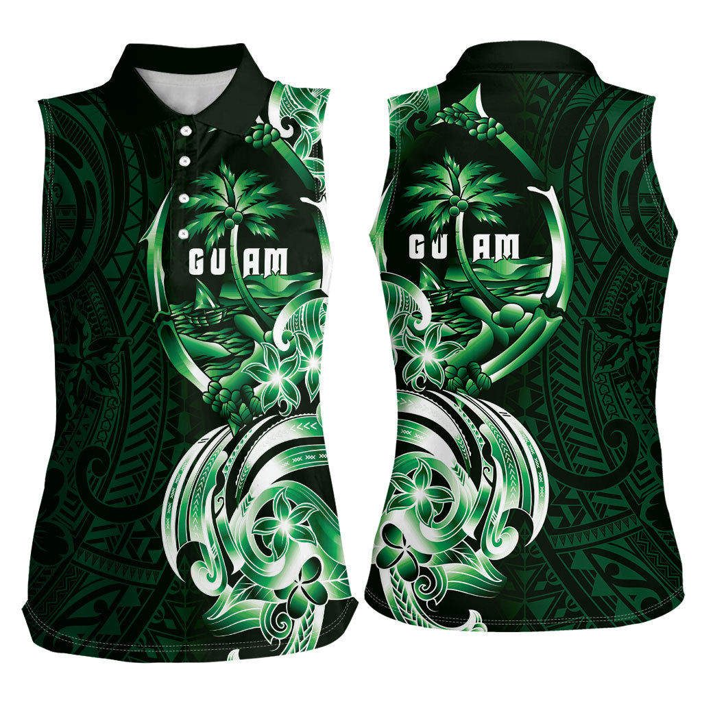 Betde Guam Chamorro Women Sleeveless Polo Shirt Guahan Seal Tattoo LT14 - Polynesian Pride
