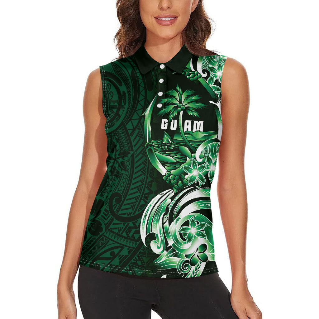 Betde Guam Chamorro Women Sleeveless Polo Shirt Guahan Seal Tattoo LT14 - Polynesian Pride