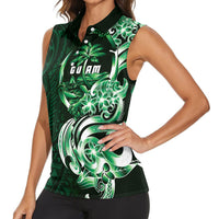 Betde Guam Chamorro Women Sleeveless Polo Shirt Guahan Seal Tattoo LT14 - Polynesian Pride