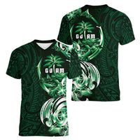 Betde Guam Chamorro Women V-Neck T-Shirt Guahan Seal Tattoo LT14 - Polynesian Pride