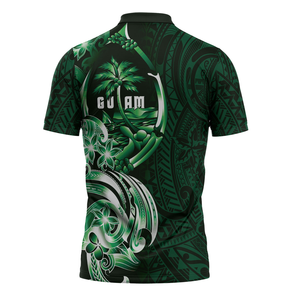 Betde Guam Chamorro Zipper Polo Shirt Guahan Seal Tattoo LT14 - Polynesian Pride