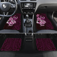 Kulot Di Rosa Guam Chamorro Car Mats Guahan Seal Tattoo LT14 Set 4pcs Pink - Polynesian Pride