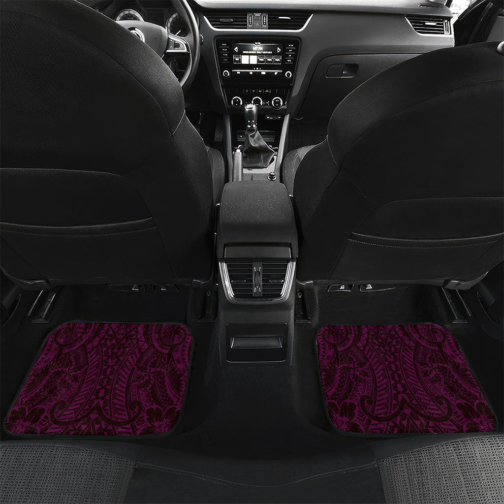 Kulot Di Rosa Guam Chamorro Car Mats Guahan Seal Tattoo LT14 Set 2pcs - Back Pink - Polynesian Pride