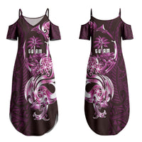 Kulot Di Rosa Guam Chamorro Couples Matching Summer Maxi Dress and Hawaiian Shirt Guahan Seal Tattoo LT14 - Polynesian Pride