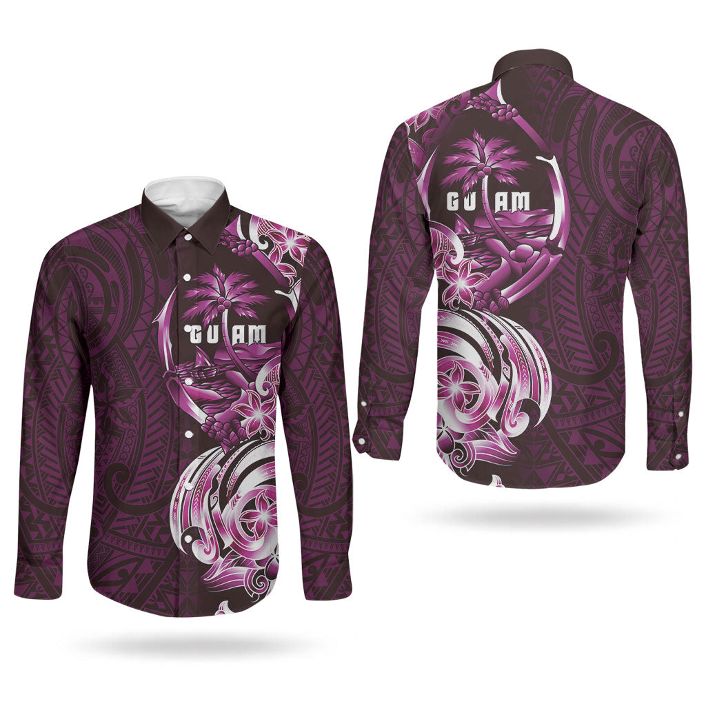 Kulot Di Rosa Guam Chamorro Couples Matching Tank Maxi Dress and Long Sleeve Button Shirt Guahan Seal Tattoo LT14 - Polynesian Pride