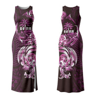 Kulot Di Rosa Guam Chamorro Couples Matching Tank Maxi Dress and Long Sleeve Button Shirt Guahan Seal Tattoo LT14 - Polynesian Pride