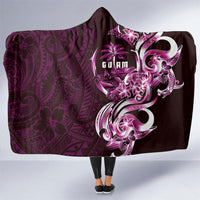 Kulot Di Rosa Guam Chamorro Hooded Blanket Guahan Seal Tattoo LT14 One Size Pink - Polynesian Pride
