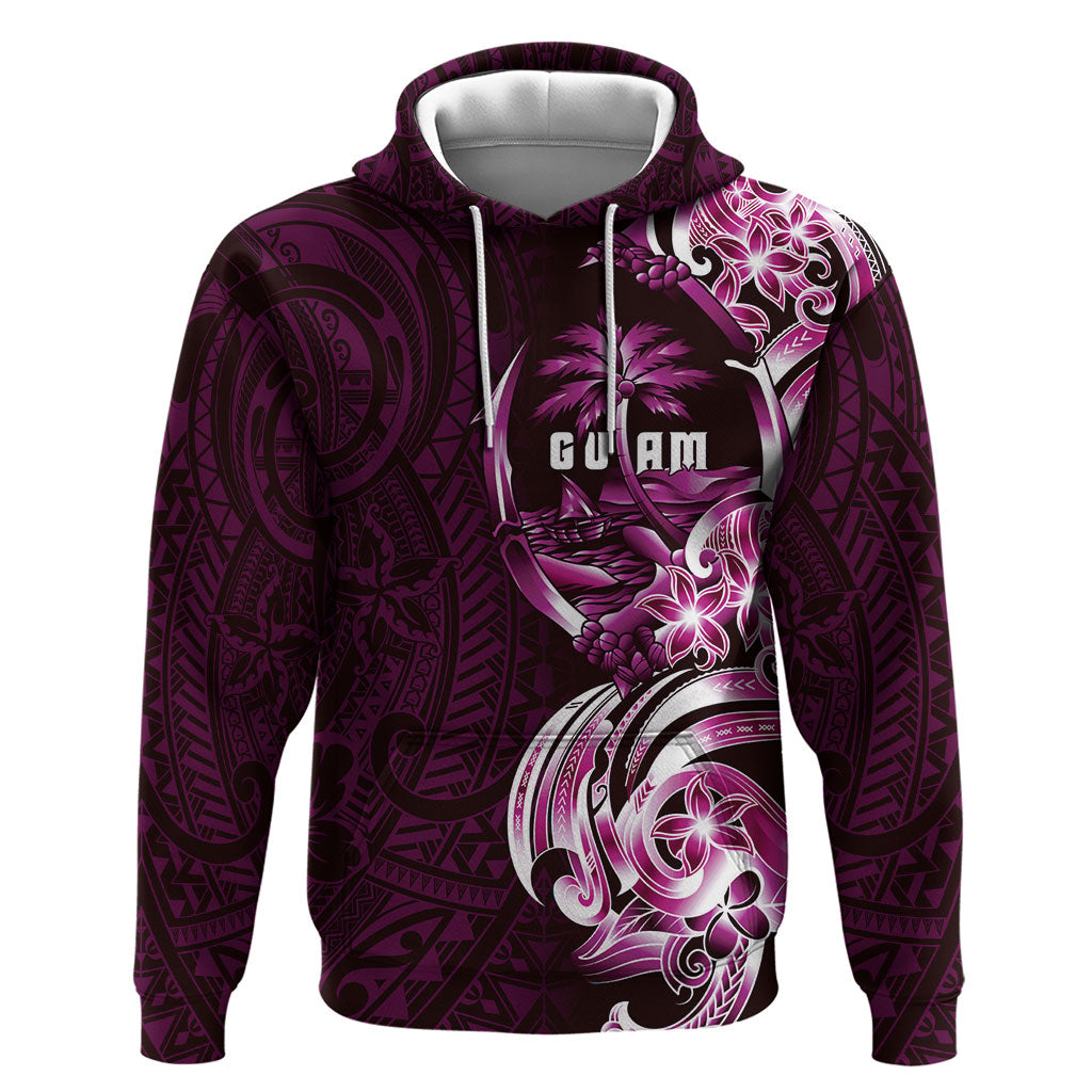 Kulot Di Rosa Guam Chamorro Hoodie Guahan Seal Tattoo LT14 Pullover Hoodie Pink - Polynesian Pride