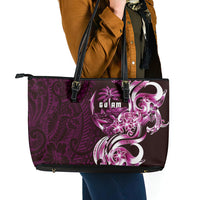 Kulot Di Rosa Guam Chamorro Leather Tote Bag Guahan Seal Tattoo LT14 - Polynesian Pride