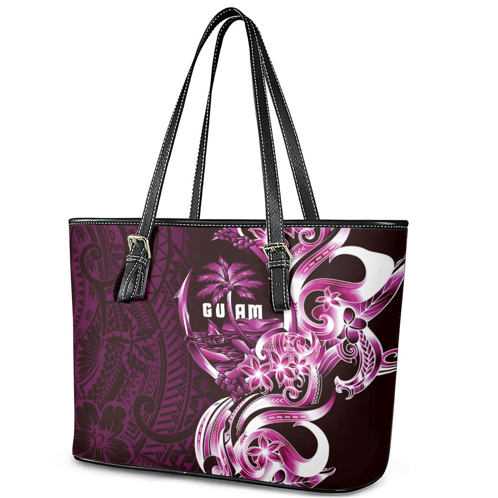 Kulot Di Rosa Guam Chamorro Leather Tote Bag Guahan Seal Tattoo LT14 - Polynesian Pride