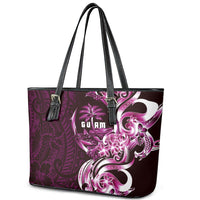 Kulot Di Rosa Guam Chamorro Leather Tote Bag Guahan Seal Tattoo LT14 - Polynesian Pride