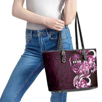 Kulot Di Rosa Guam Chamorro Leather Tote Bag Guahan Seal Tattoo LT14 - Polynesian Pride