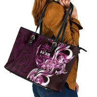 Kulot Di Rosa Guam Chamorro Leather Tote Bag Guahan Seal Tattoo LT14 - Polynesian Pride