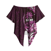 Kulot Di Rosa Guam Chamorro Off Shoulder Wrap Waist Top Guahan Seal Tattoo LT14 Pink - Polynesian Pride