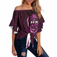 Kulot Di Rosa Guam Chamorro Off Shoulder Wrap Waist Top Guahan Seal Tattoo LT14 - Polynesian Pride