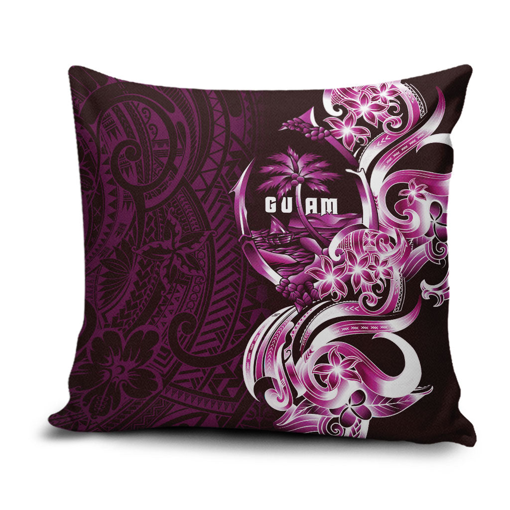 Kulot Di Rosa Guam Chamorro Pillow Cover Guahan Seal Tattoo LT14 Pink - Polynesian Pride