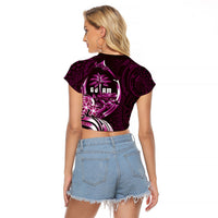 Kulot Di Rosa Guam Chamorro Raglan Cropped T Shirt Guahan Seal Tattoo LT14 - Polynesian Pride