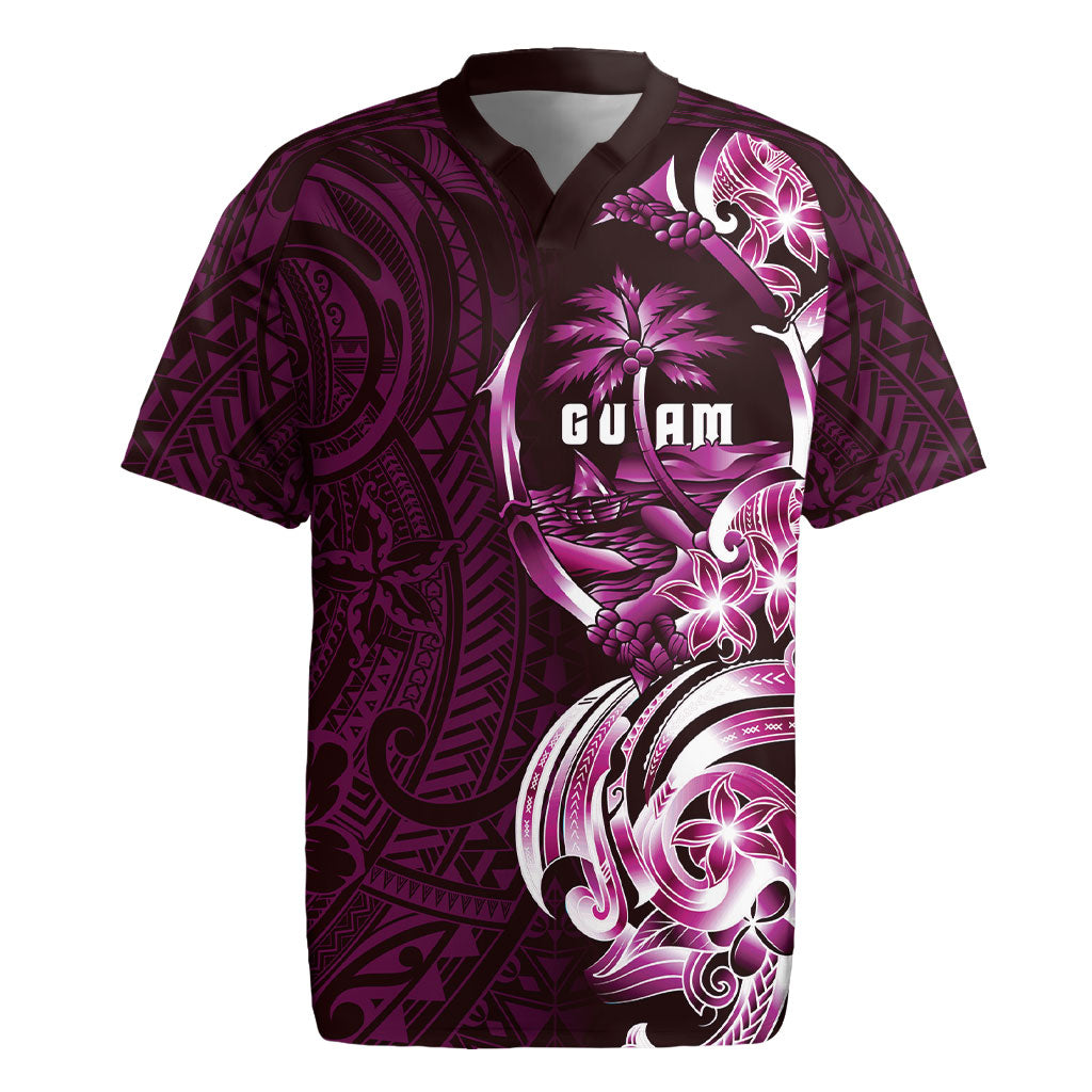 Kulot Di Rosa Guam Chamorro Rugby Jersey Guahan Seal Tattoo LT14 Pink - Polynesian Pride
