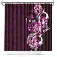 Kulot Di Rosa Guam Chamorro Shower Curtain Guahan Seal Tattoo LT14 Pink - Polynesian Pride