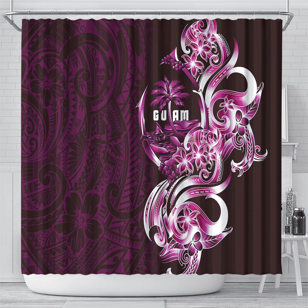Kulot Di Rosa Guam Chamorro Shower Curtain Guahan Seal Tattoo LT14 - Polynesian Pride