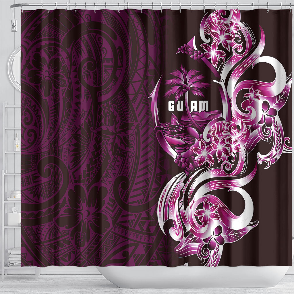 Kulot Di Rosa Guam Chamorro Shower Curtain Guahan Seal Tattoo LT14 - Polynesian Pride