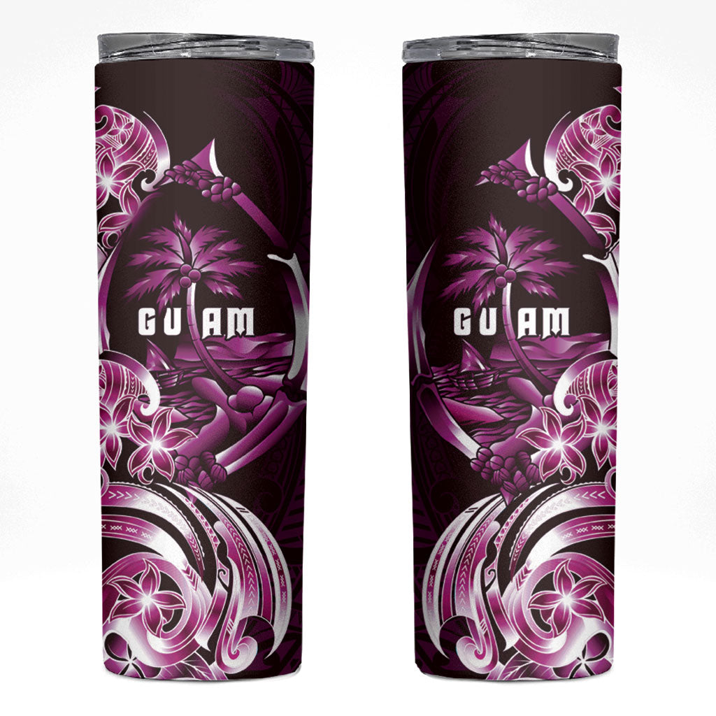 Kulot Di Rosa Guam Chamorro Skinny Tumbler Guahan Seal Tattoo LT14 Pink - Polynesian Pride