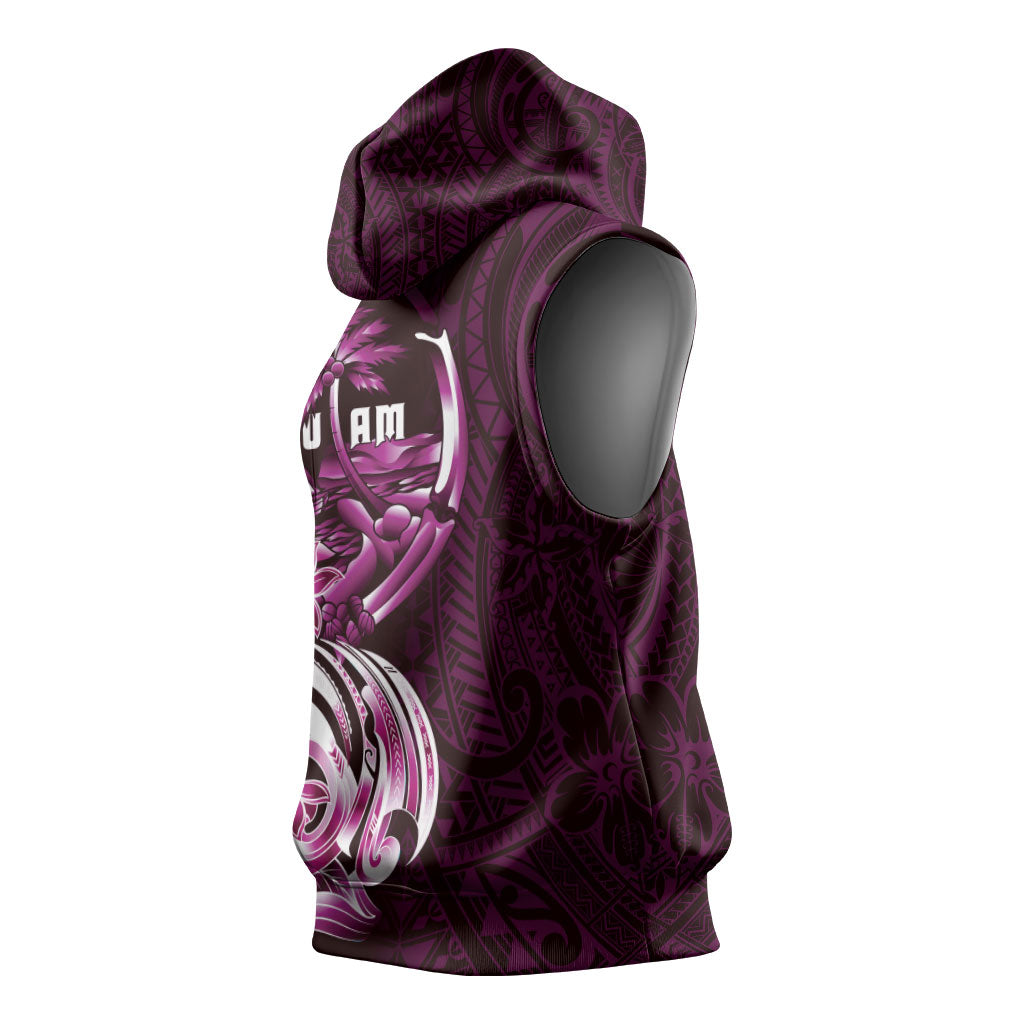 Kulot Di Rosa Guam Chamorro Sleeveless Hoodie Guahan Seal Tattoo LT14 - Polynesian Pride