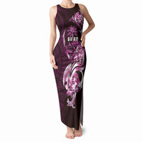 Kulot Di Rosa Guam Chamorro Tank Maxi Dress Guahan Seal Tattoo LT14 Women Pink - Polynesian Pride