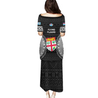 Fiji Rugby Puletasi 2023 Fijian Tapa Pattern World Cup Black LT14 - Polynesian Pride