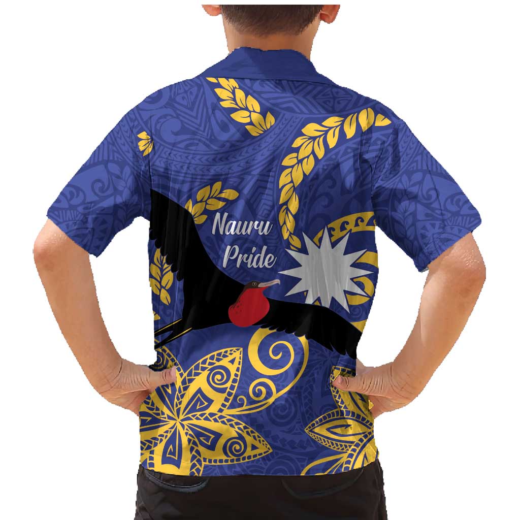 Nauru Angam Day Family Matching Mermaid Dress and Hawaiian Shirt Naoero Frigate Bird Polynesian Pattern LT14 - Polynesian Pride
