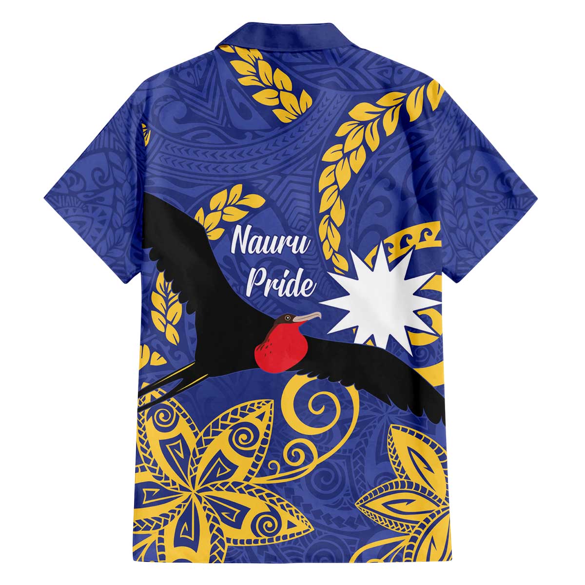 Nauru Angam Day Family Matching Puletasi and Hawaiian Shirt Naoero Frigate Bird Polynesian Pattern LT14 - Polynesian Pride
