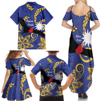 Nauru Angam Day Family Matching Summer Maxi Dress and Hawaiian Shirt Naoero Frigate Bird Polynesian Pattern LT14 - Polynesian Pride
