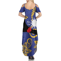 Nauru Angam Day Family Matching Summer Maxi Dress and Hawaiian Shirt Naoero Frigate Bird Polynesian Pattern LT14 - Polynesian Pride