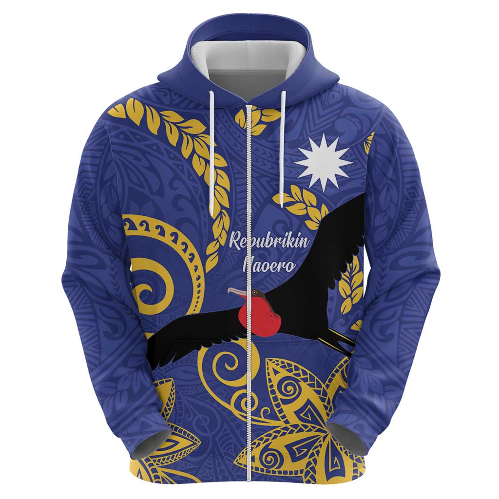 Nauru Angam Day Hoodie Naoero Frigate Bird Polynesian Pattern LT14 - Polynesian Pride