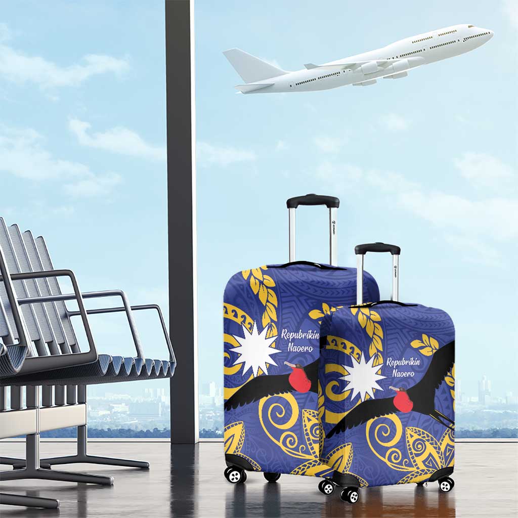 Nauru Angam Day Luggage Cover Naoero Frigate Bird Polynesian Pattern